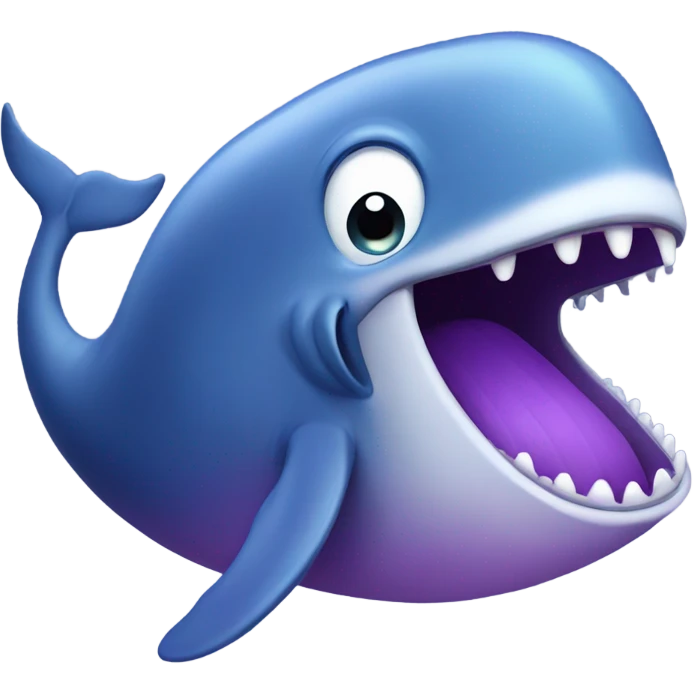 Blue whale purple, open mouth emoji
