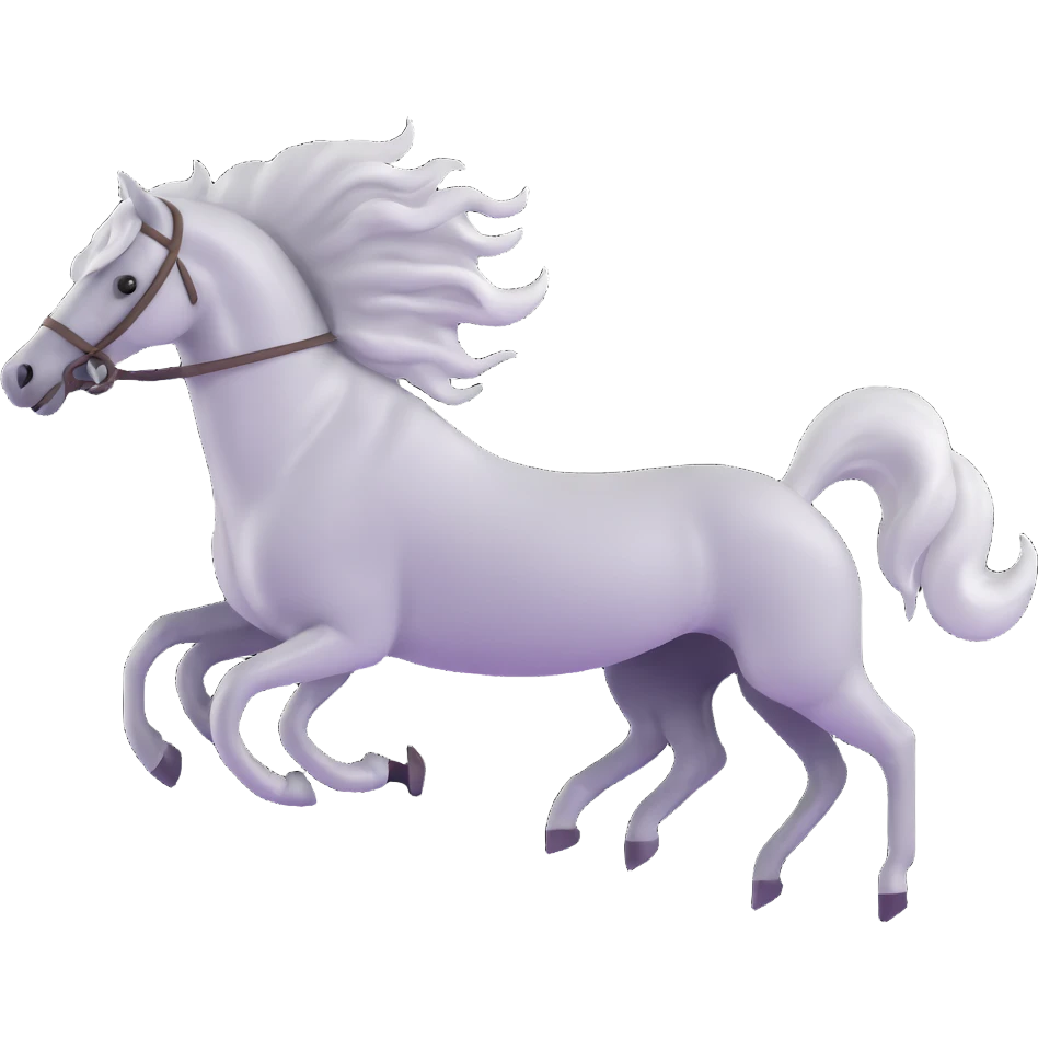 silver spirit horse running, mystical, magical emoji