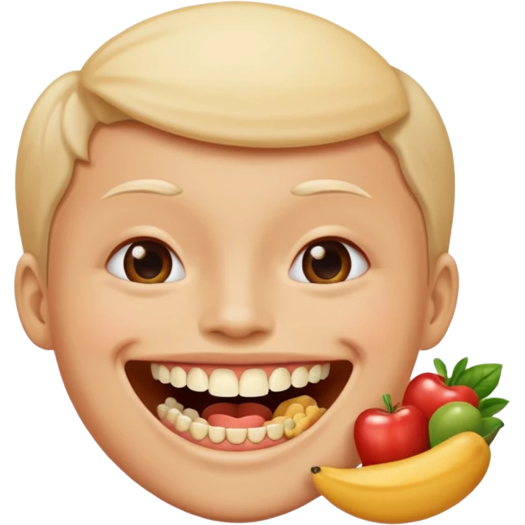 Someone with food stuck in the middle of their teeth emoji