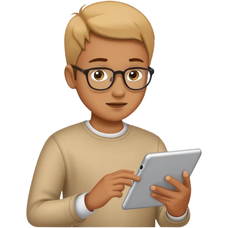 person reading on a tablet emoji