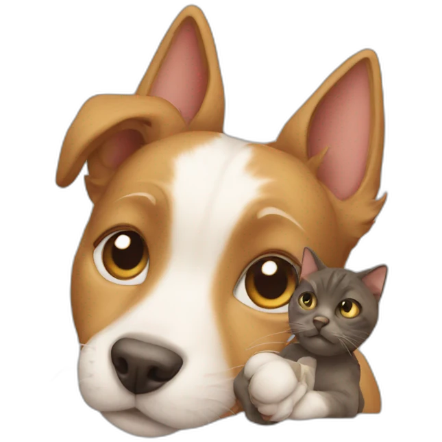 Cat with a dog emoji