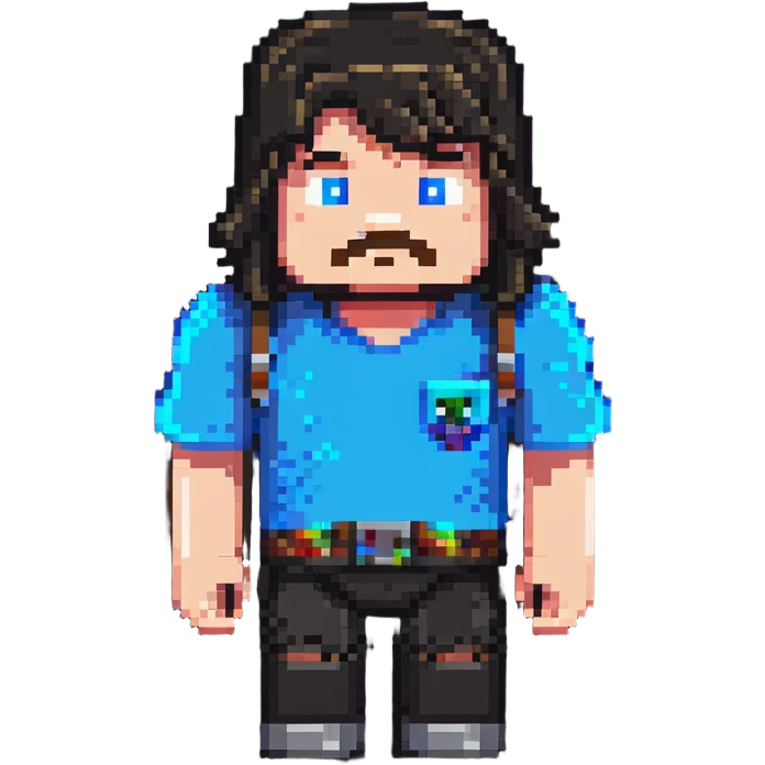 Jack Black as a Minecraft character emoji