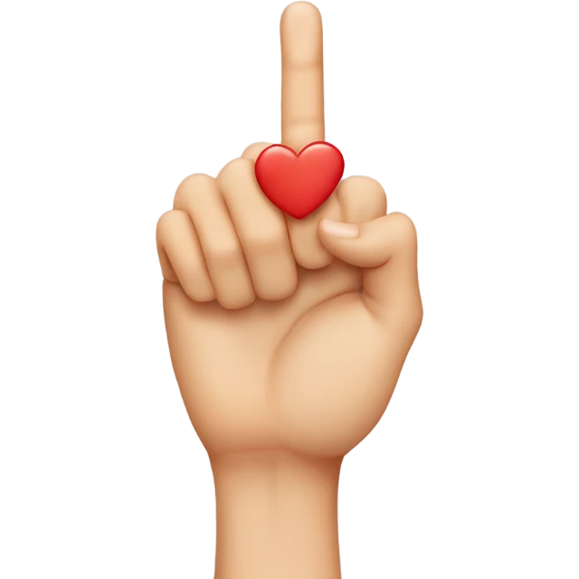 finger heart emoji🫰made of middle instead of index finger  emoji