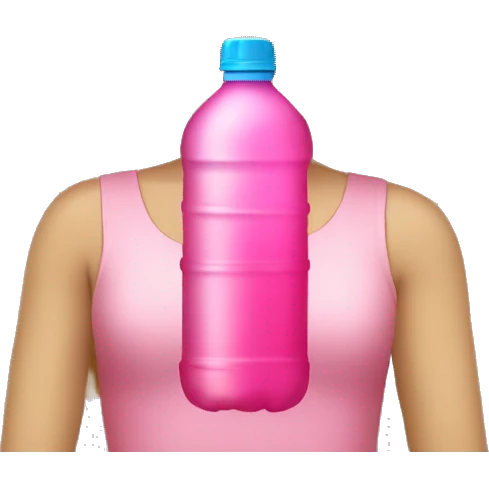 girl with blond hair and big pink water bottle emoji