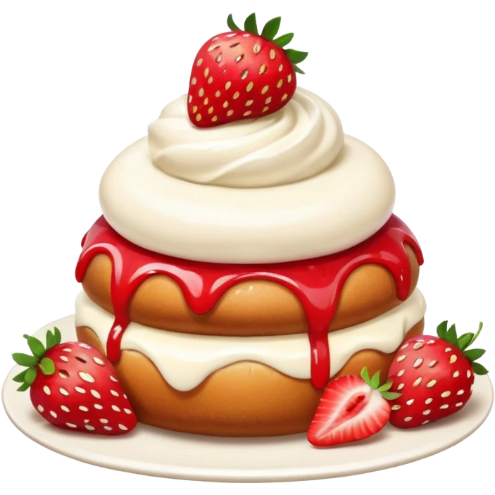 bun with cream and strawberries emoji