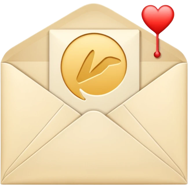Cream-colored romantic Letter Envelope  emoji