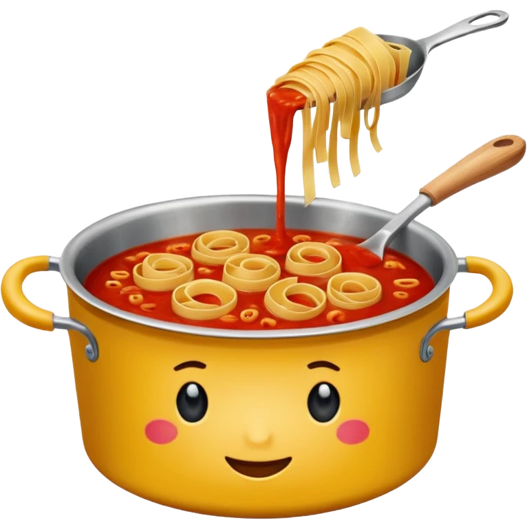… a pot of pasta sauce being stirred with an emoji in it, not necessarily drowning but like swimming emoji