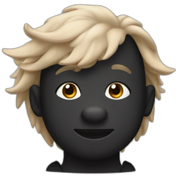 Une personne de couleur noir sur un cochon emoji