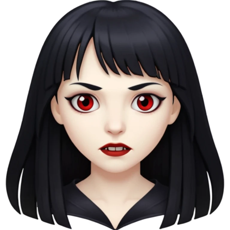 vampire and black hair with bangs emoji