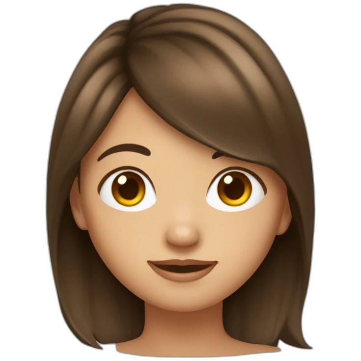 Fille au cheveux brune chatin fonceé emoji