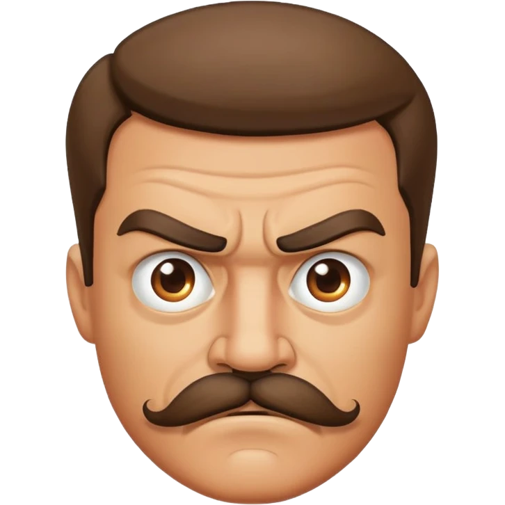 angry face with mustache emoji