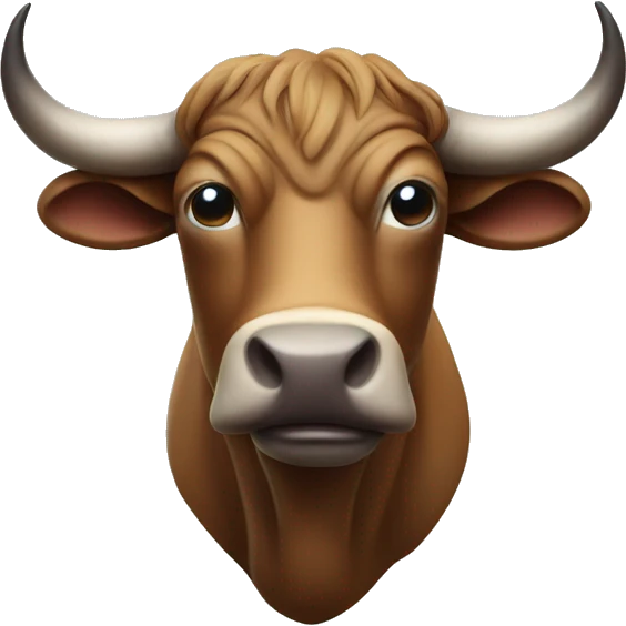 bull with long long bank that covers its eyes emoji