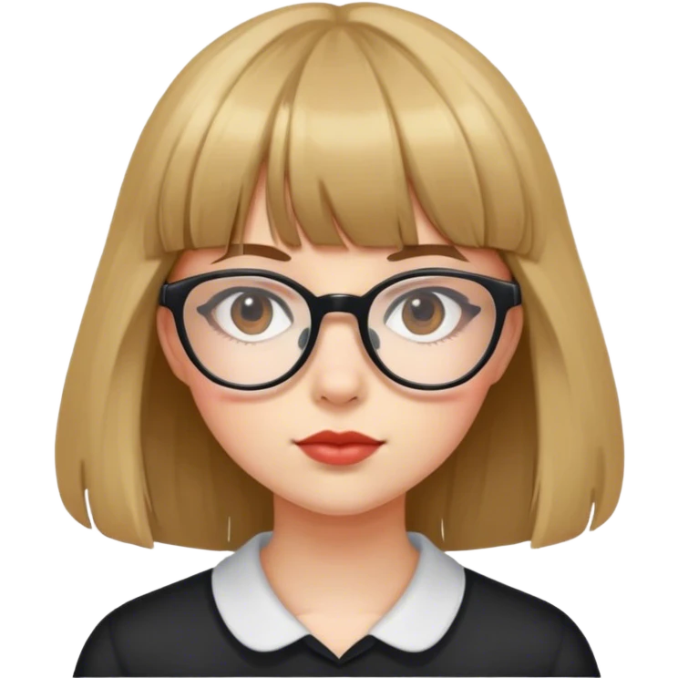 A girl with glasses and bangs emoji
