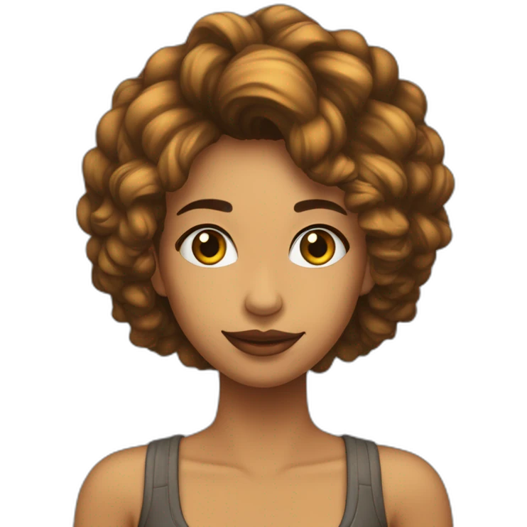 chica de pelo largo castaño con piercing en la nariz emoji