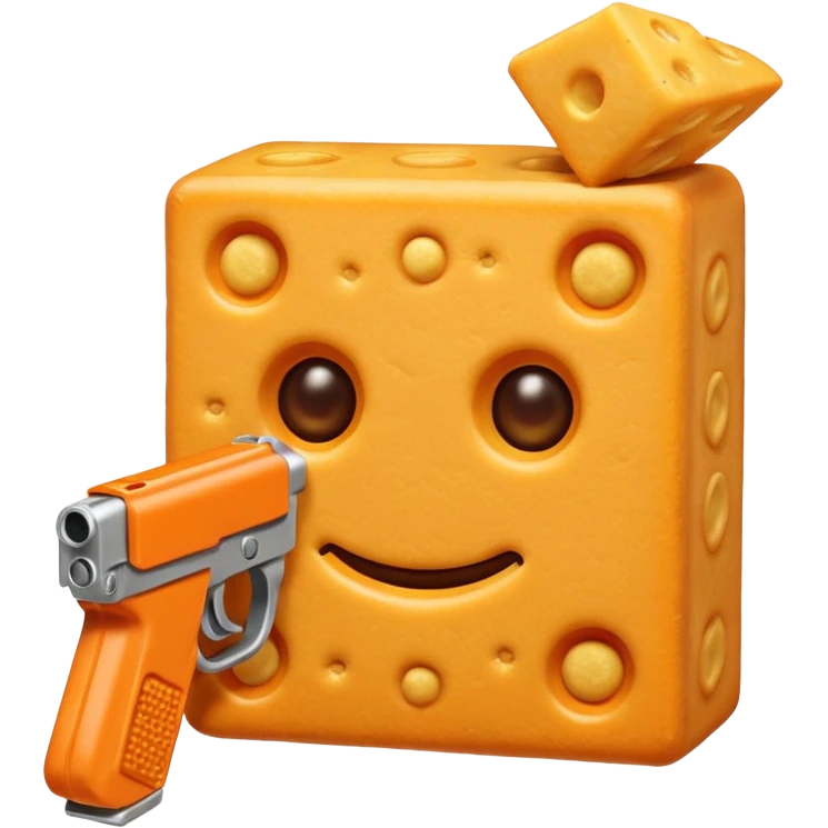 Cheez it cracker with a gun to its head emoji