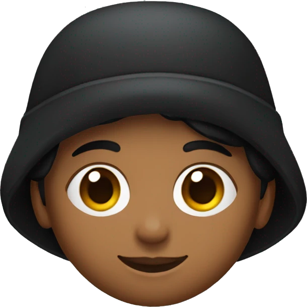 una persona de piel negra con nariz ancha y gorro rojo emoji