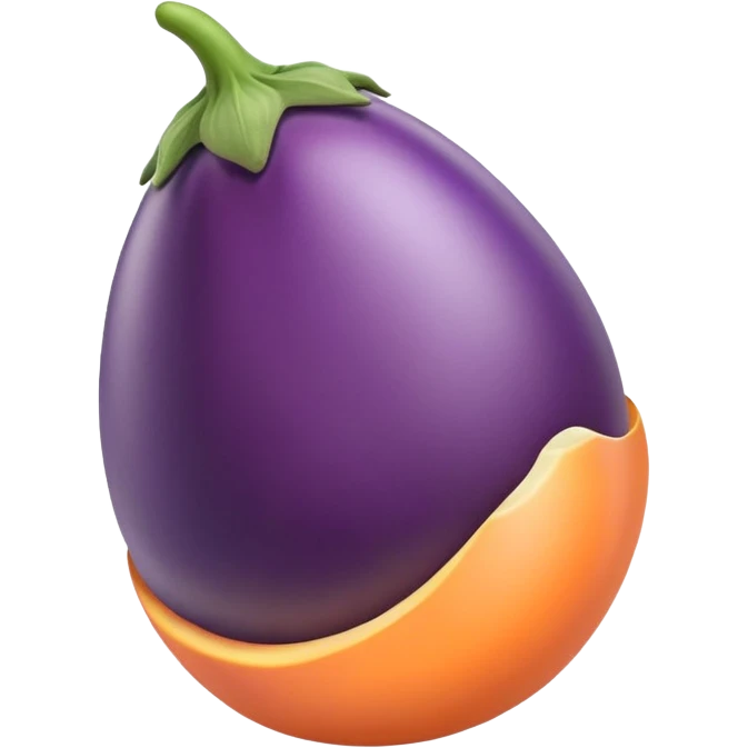 Egg plant in peach emoji