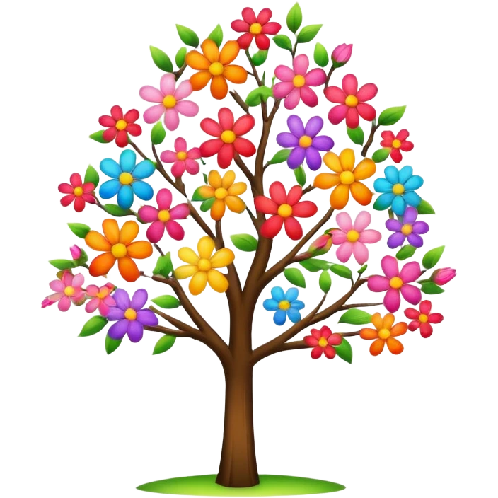 Tree and flower  emoji