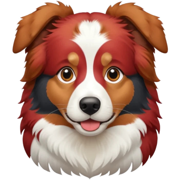 Australian shepherd dog red tri emoji
