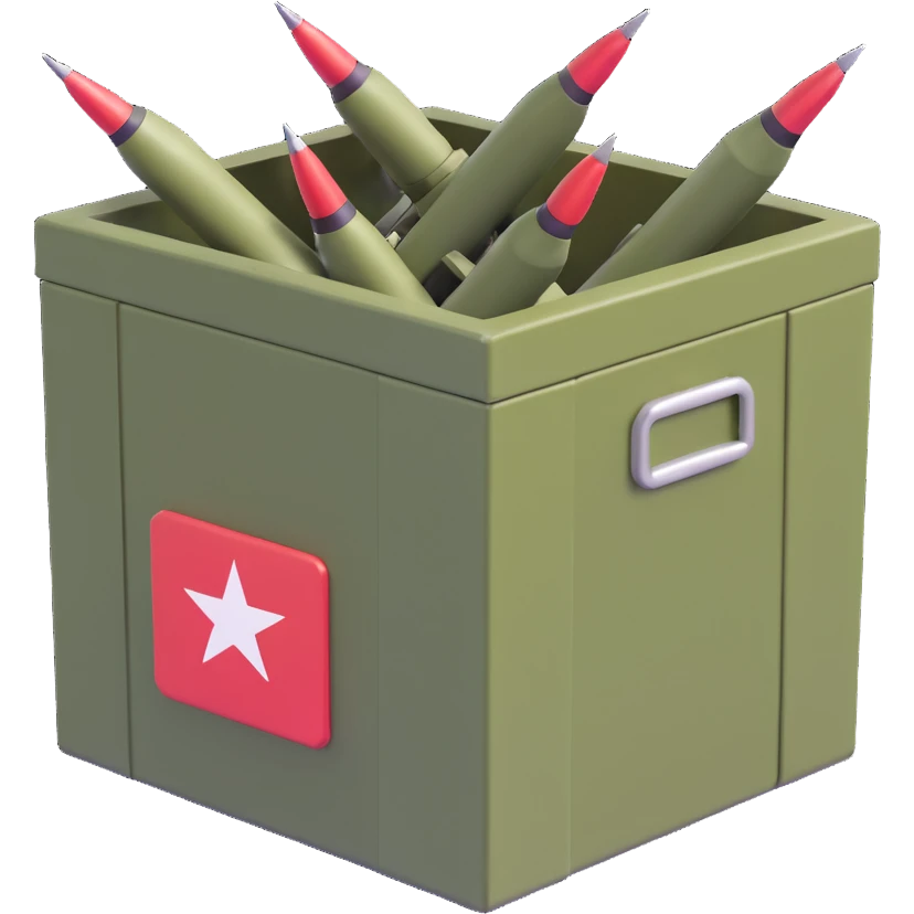 a military box filled with combat missiles emoji
