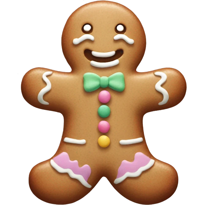Pastel gingerbread man emoji