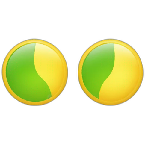 green half circle yellow half circle emoji