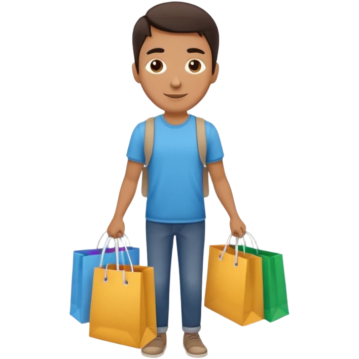man with shopping bags emoji