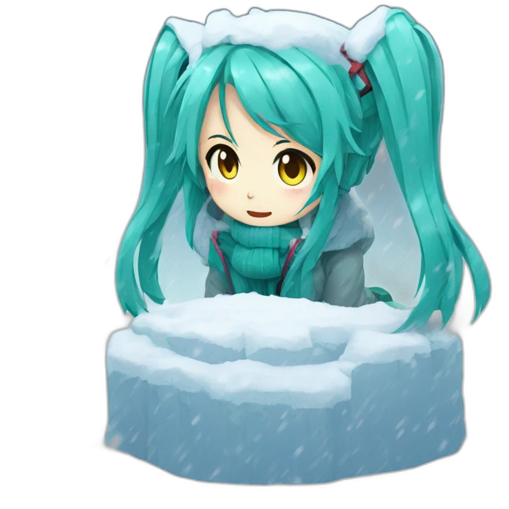 hatsune miku trapped in snow emoji