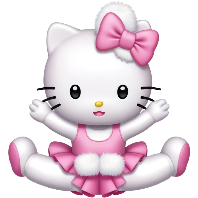 Hello Kitty performing a back walkover emoji