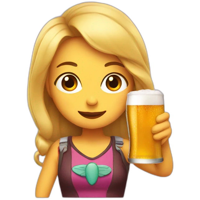 Wanda drinks a beer emoji