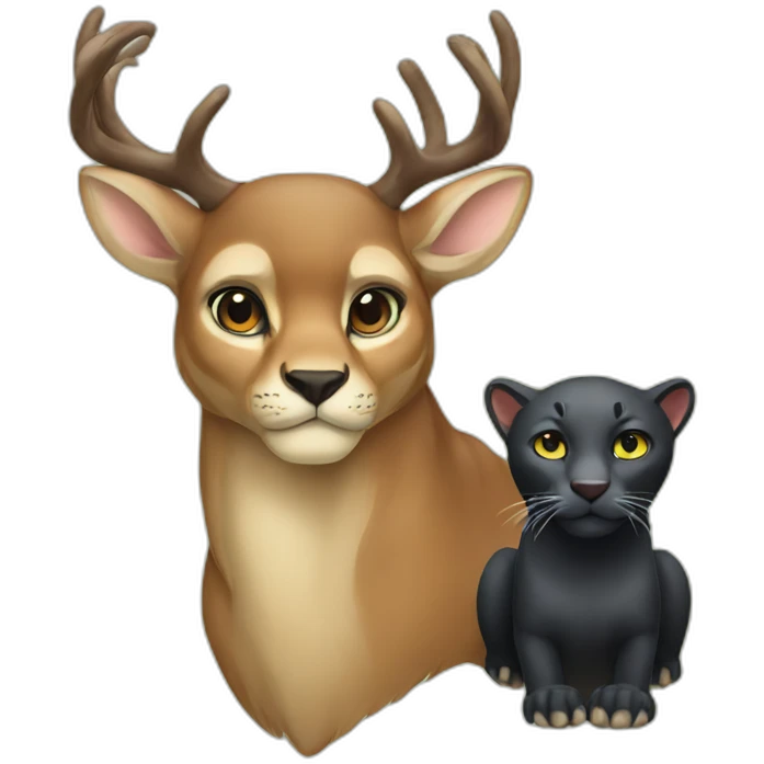 Deer and Panther emoji