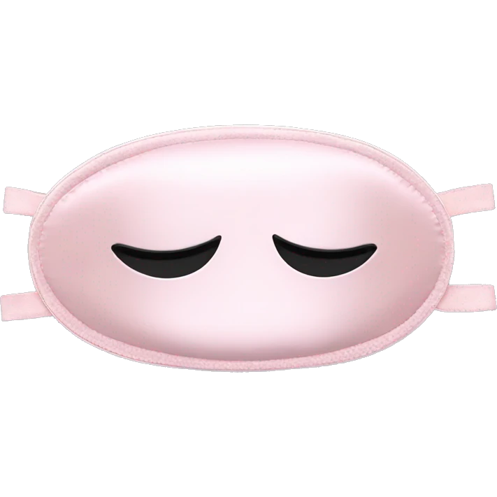 Pale pink satin sleep mask with closed eyelids and eyelashes emoji