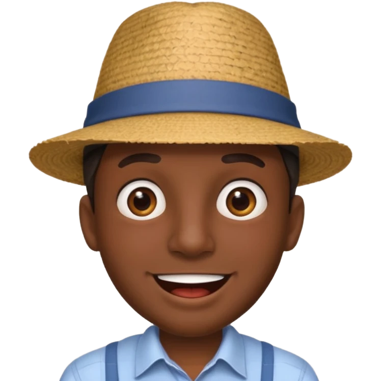 homme créole réunionnais  étonné  avec chapeau emoji