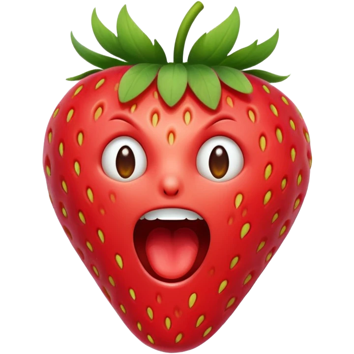 Yelling strawberry  emoji