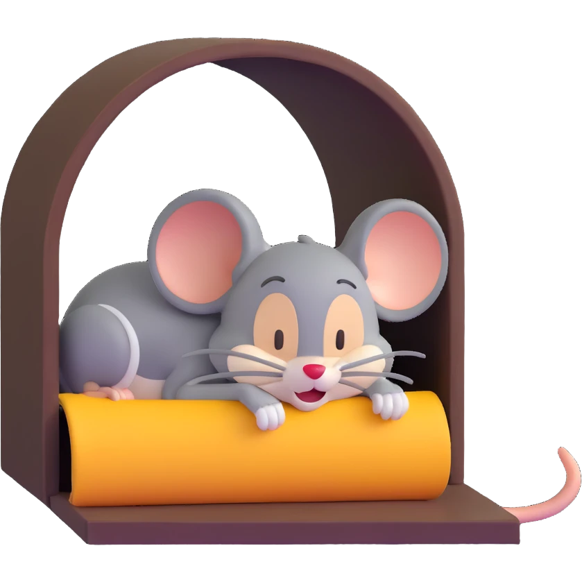 Jerry from Tom and Jerry cartoon sleeping in his mouse hole emoji