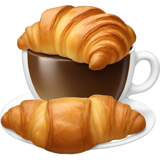croissant with coffee emoji