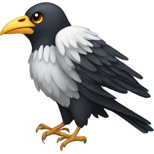 Crow with angel halo over its head  emoji