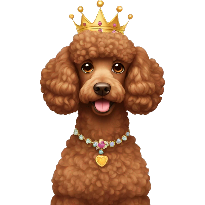 BROWN POODLE WEARING A CROWN emoji
