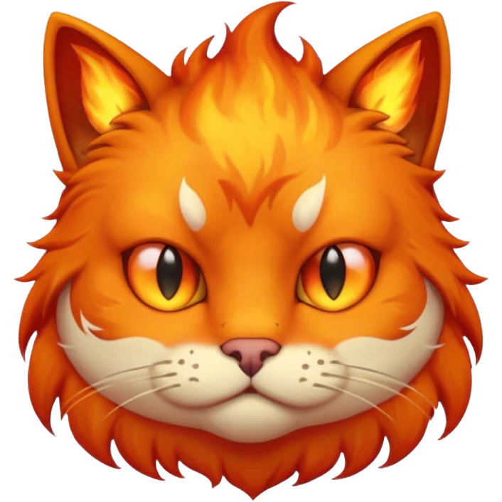 Bored flaming cat emoji