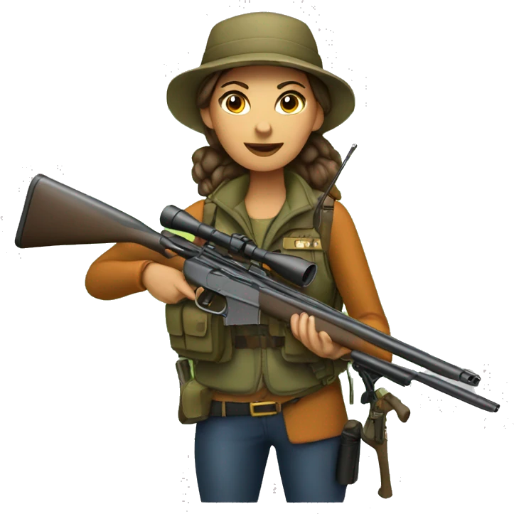 Female deer hunter with rifle emoji
