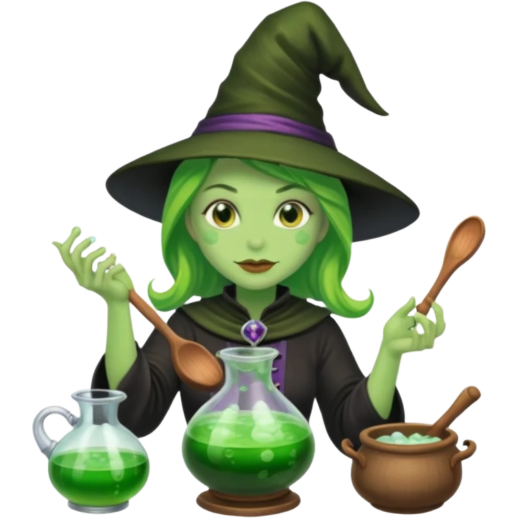 green witch cooking potion emoji