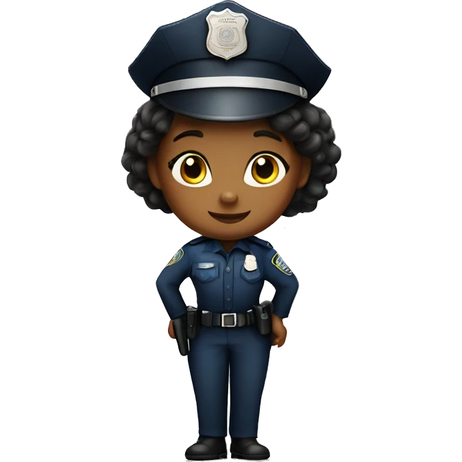 Black little girl dressed as police officer  emoji