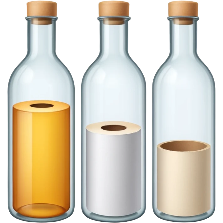 bottles with paper roll inside emoji