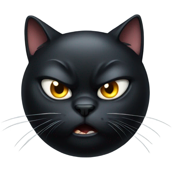 Fat black cat angry emoji