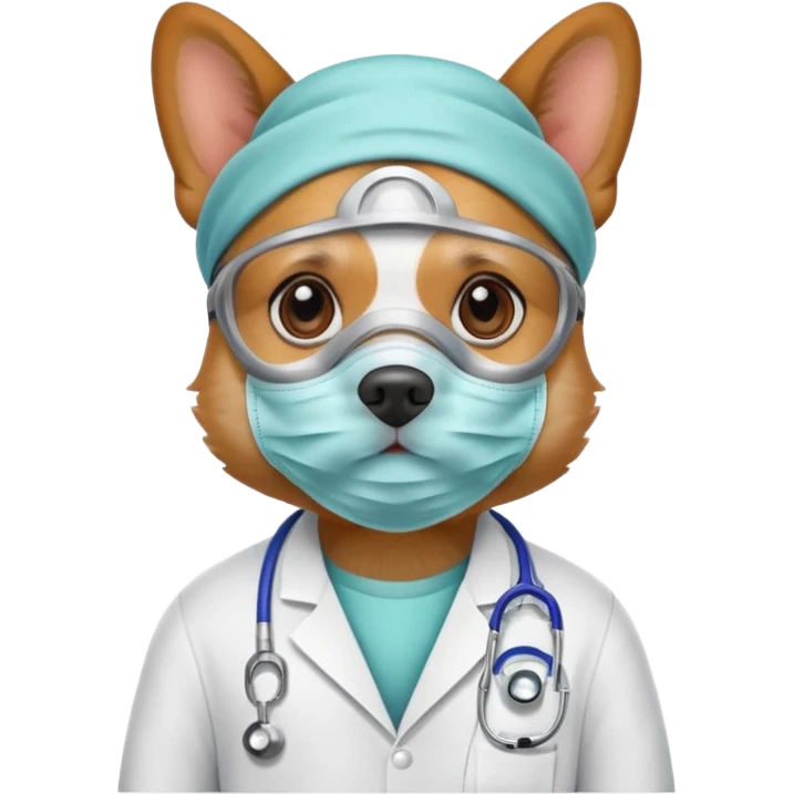 doctor dog Wearing Medical Mask emoji