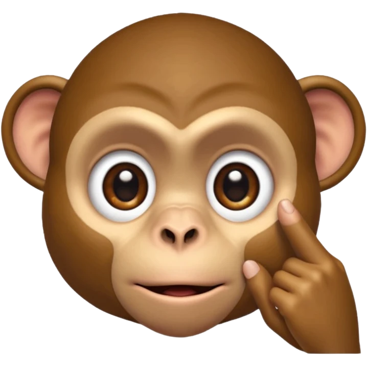 A monkey pulling his eyelid down with one finger emoji