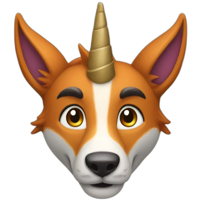 Licorne sur un renard emoji