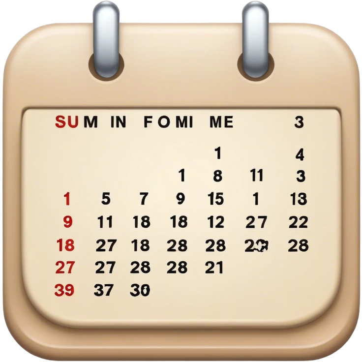 beige calendar  emoji