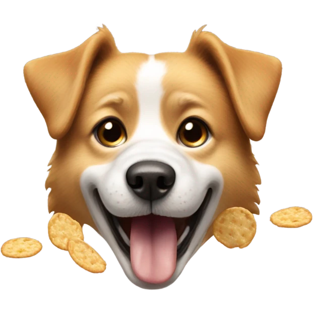 Dog eating chips emoji