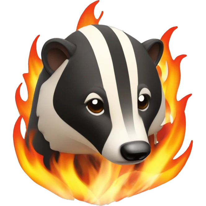 badger on flames emoji